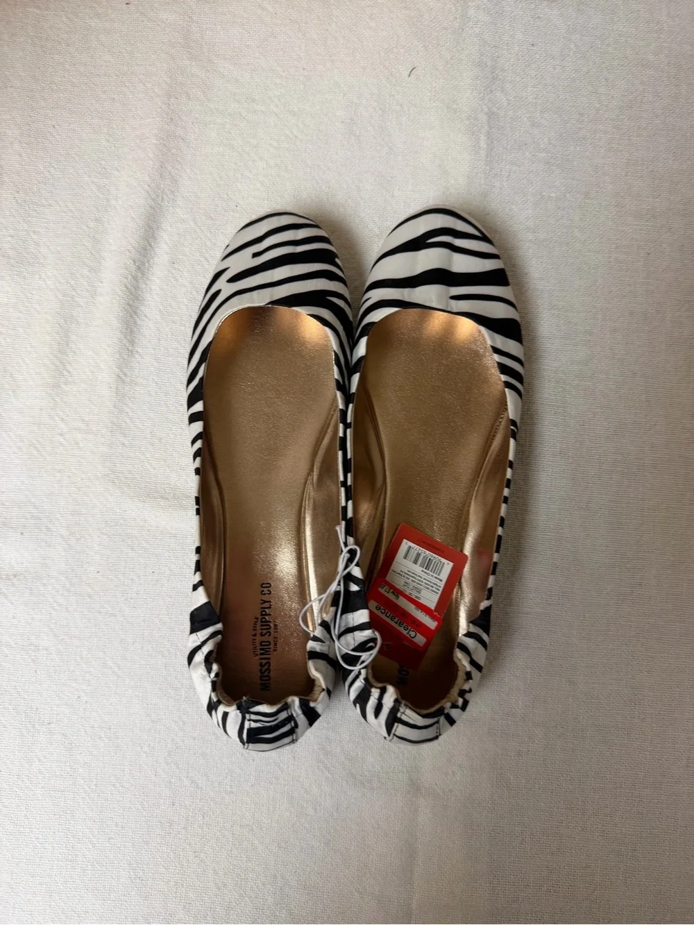 4/$20 Mossimo Supply Co. Zebra-Print Ballet Flats - Black & White